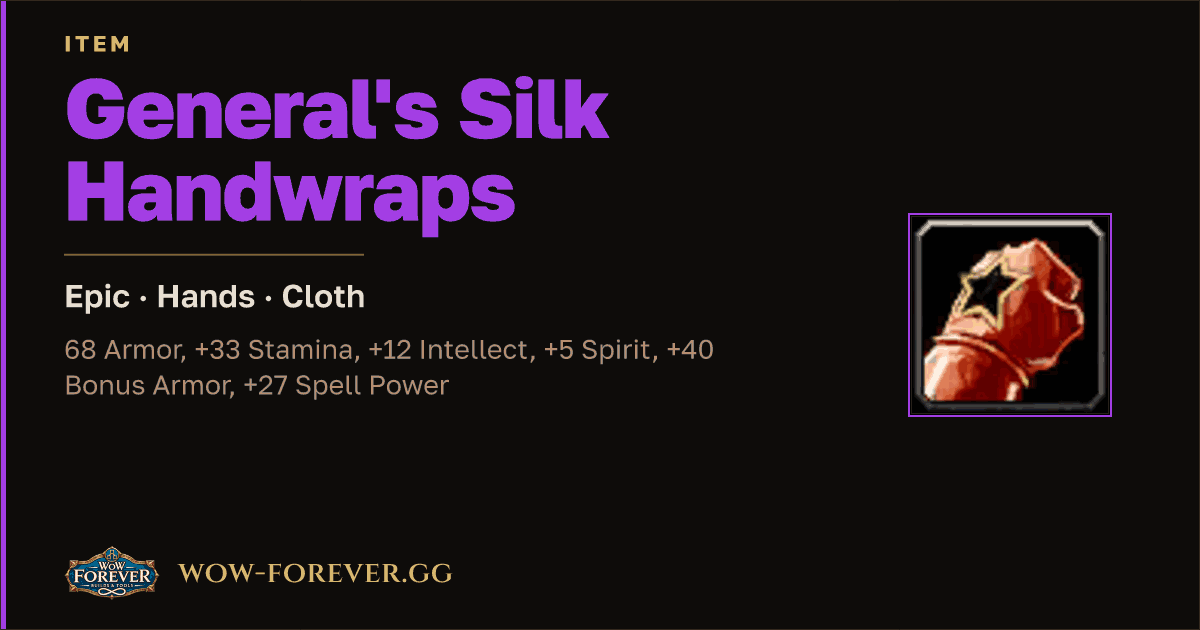 The preview card for General's Silk Handwraps