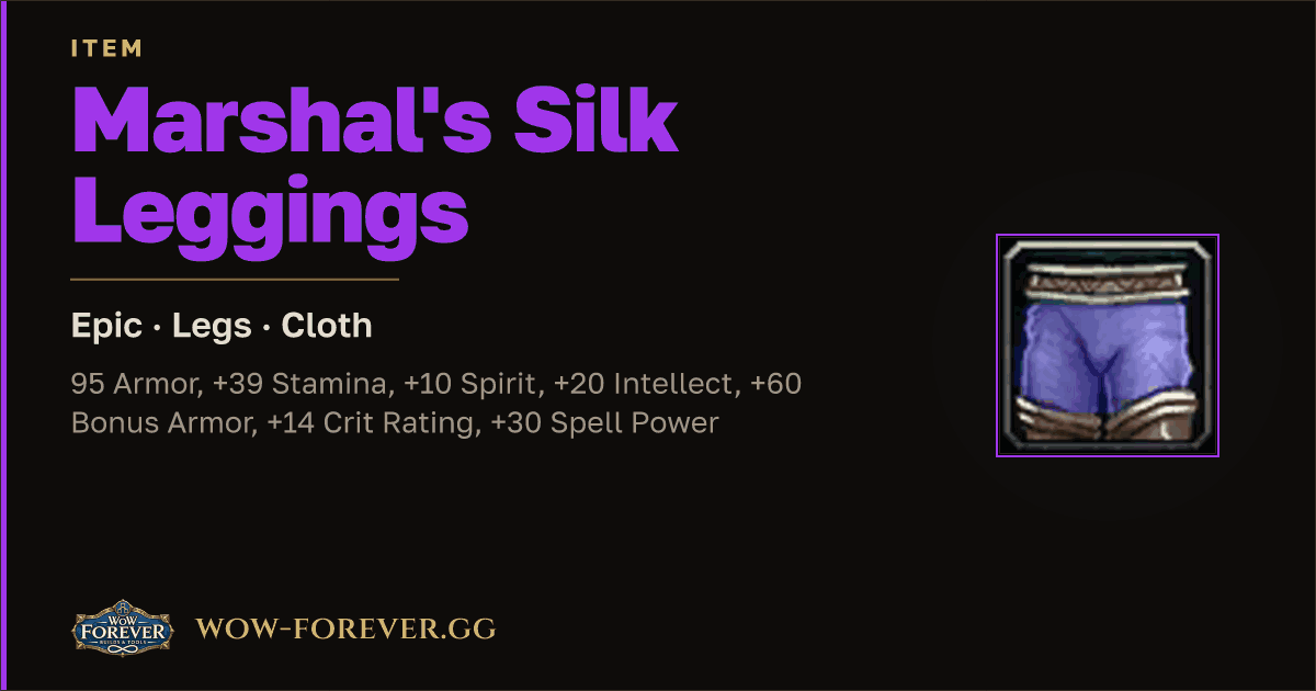 The preview card for Marshal's Silk Leggings