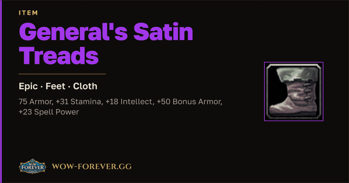The preview card for General's Satin Treads