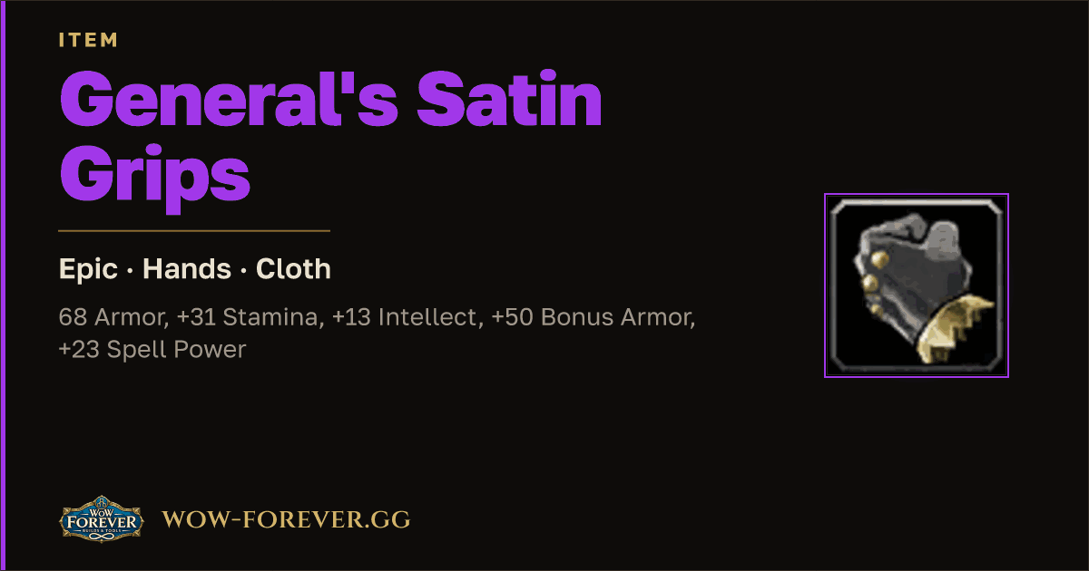 The preview card for General's Satin Grips