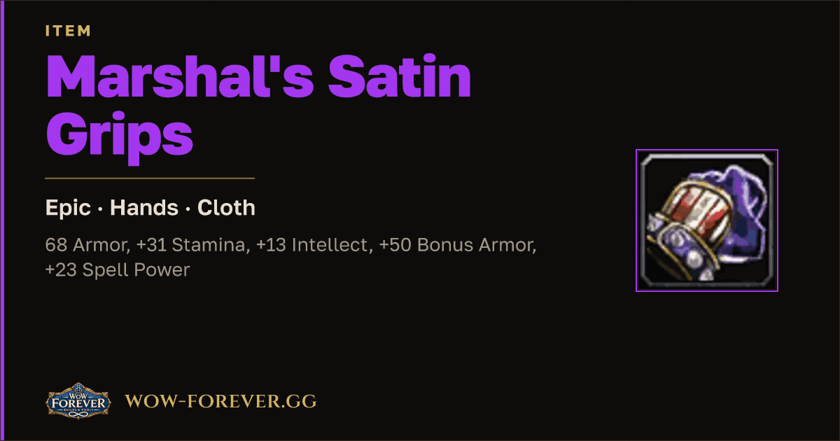 The preview card for Marshal's Satin Grips