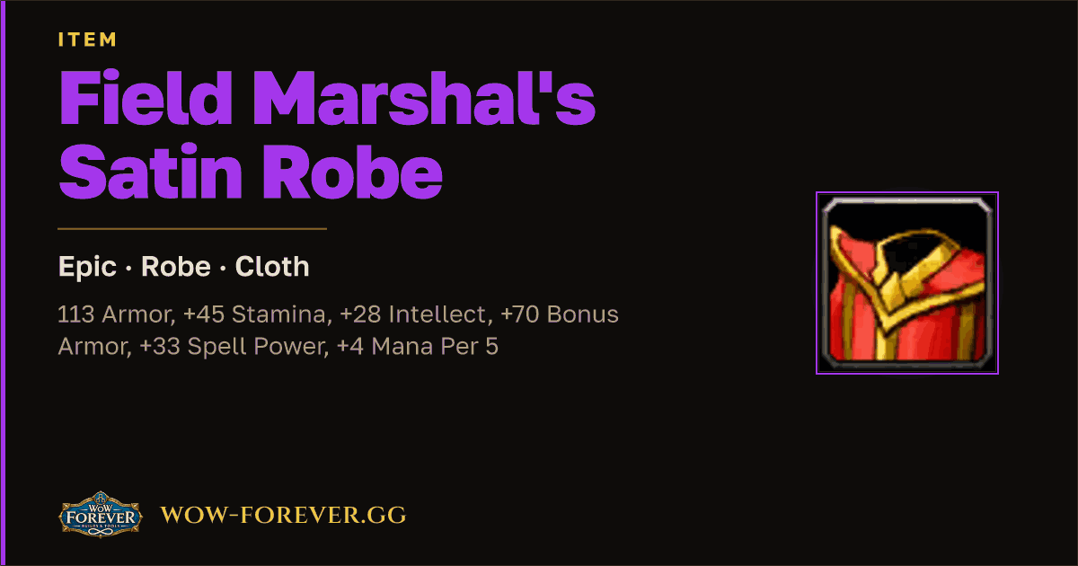 The preview card for Field Marshal's Satin Robe