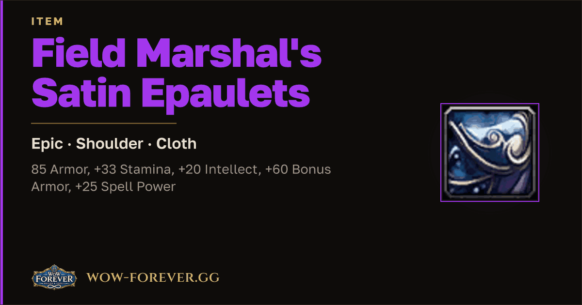 The preview card for Field Marshal's Satin Epaulets