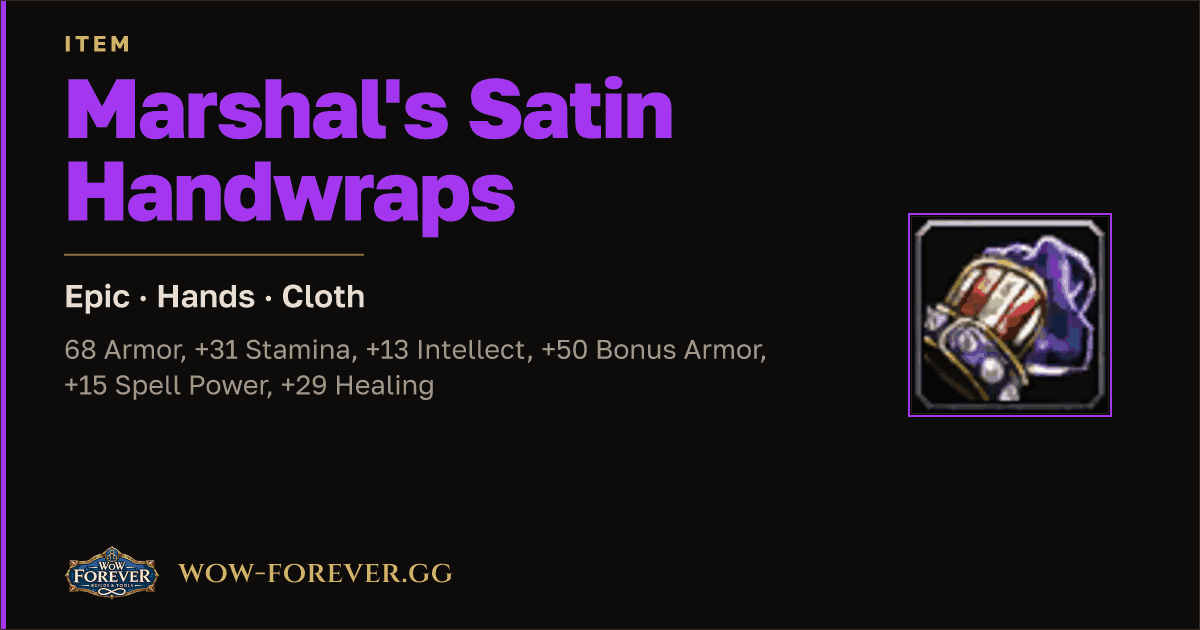 The preview card for Marshal's Satin Handwraps