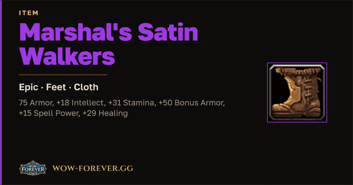 The preview card for Marshal's Satin Walkers