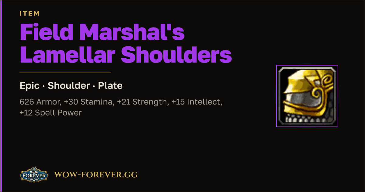 The preview card for Field Marshal's Lamellar Shoulders