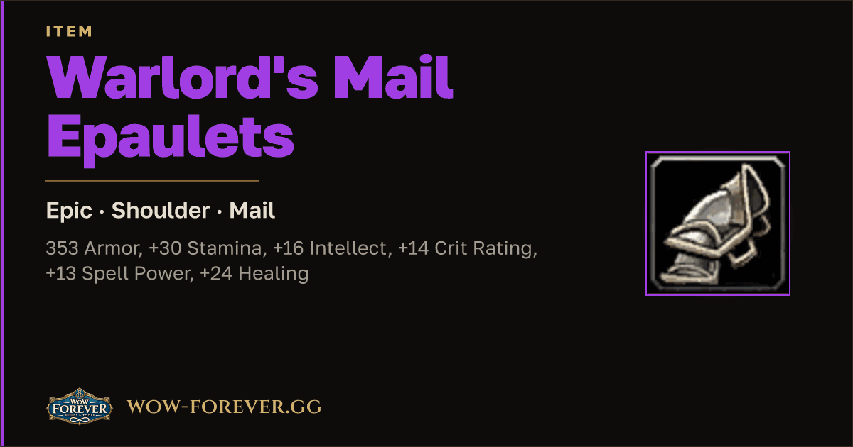 The preview card for Warlord's Mail Epaulets