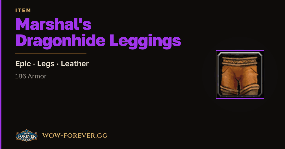 The preview card for Marshal's Dragonhide Leggings
