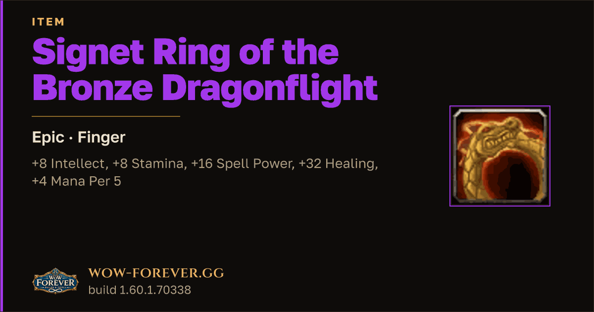 The preview card for Signet Ring of the Bronze Dragonflight