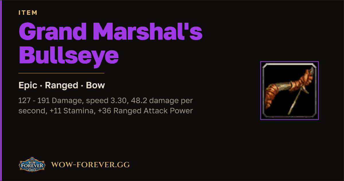 The preview card for Grand Marshal's Bullseye