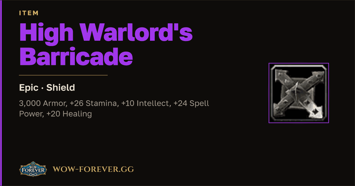 The preview card for High Warlord's Barricade