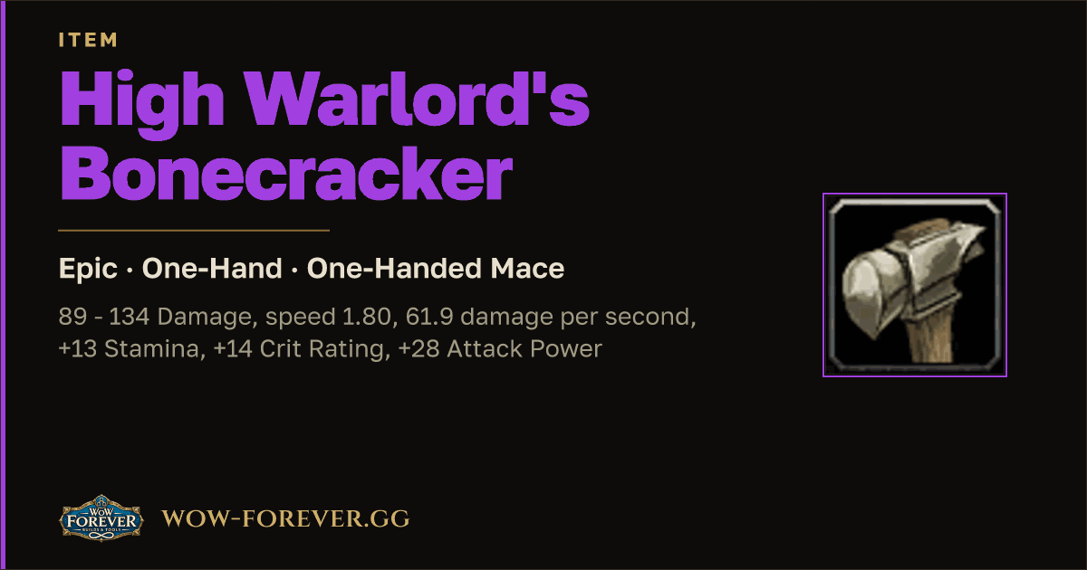 The preview card for High Warlord's Bonecracker