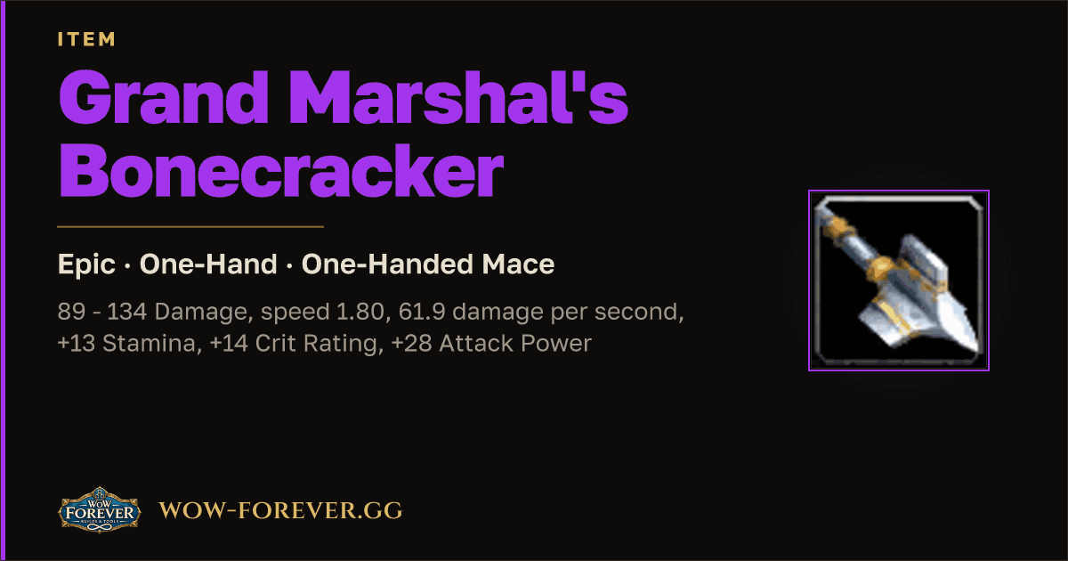 The preview card for Grand Marshal's Bonecracker