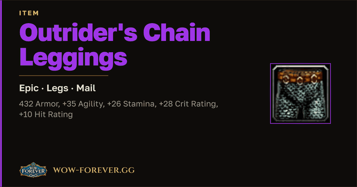The preview card for Outrider's Chain Leggings