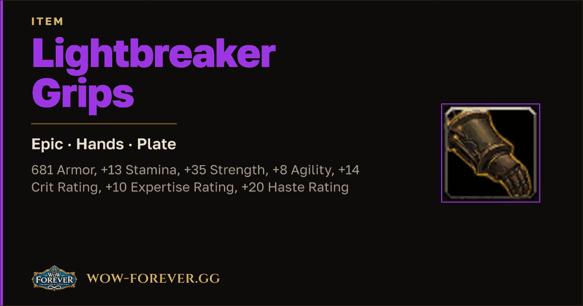 The preview card for Lightbreaker Grips