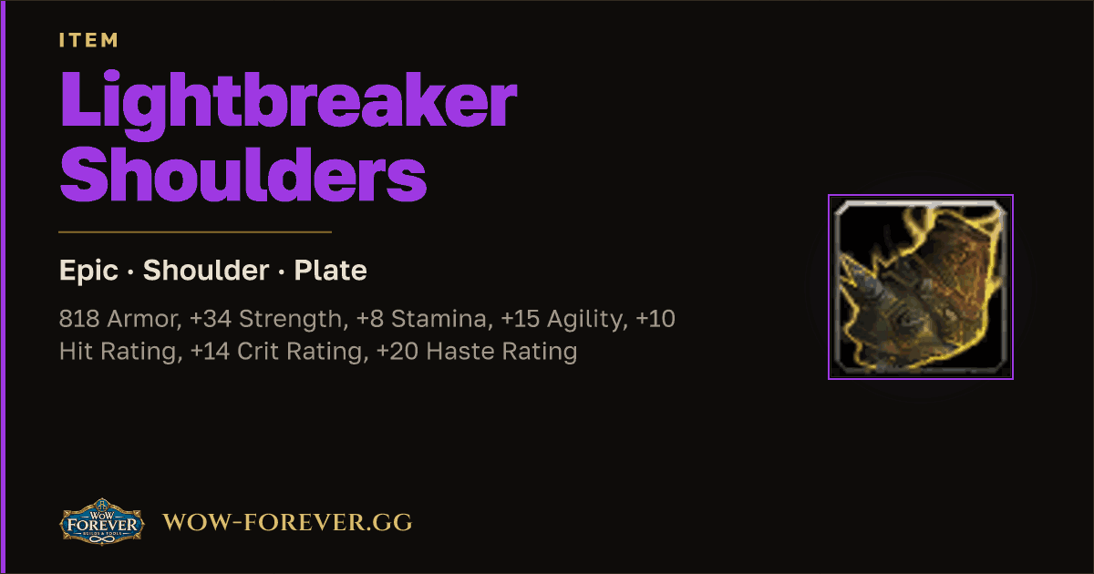 The preview card for Lightbreaker Shoulders