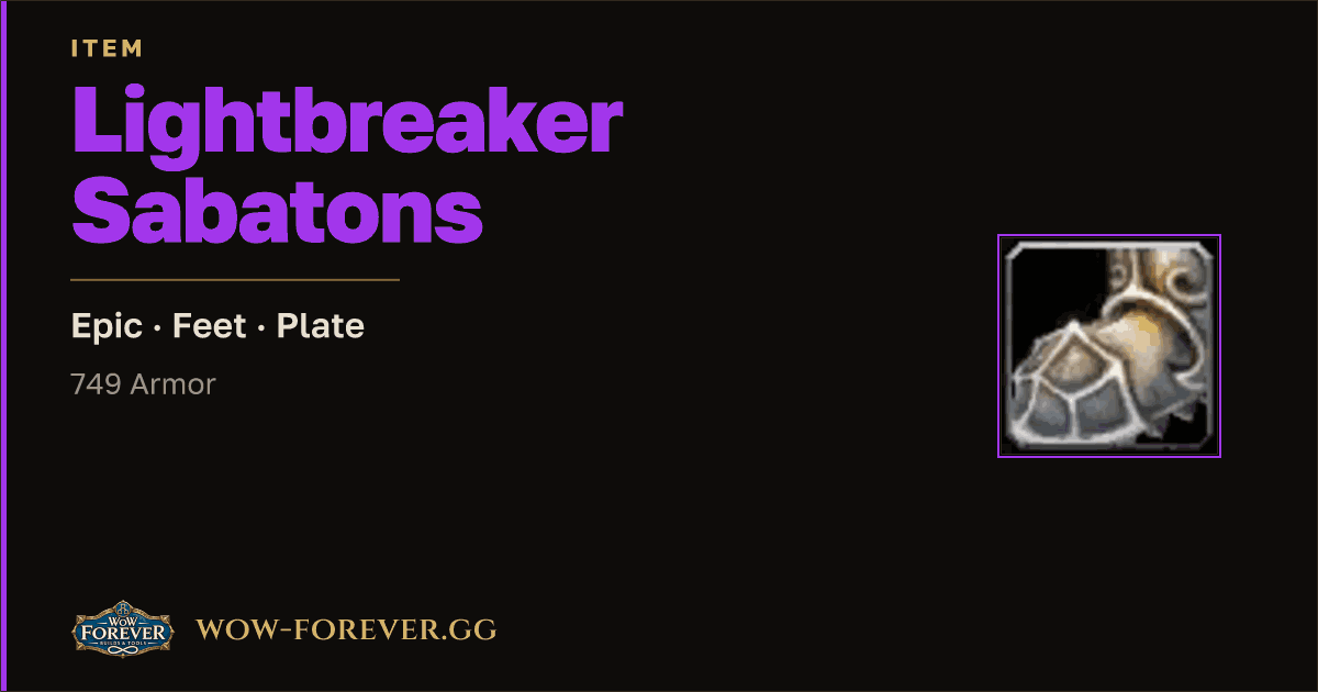 The preview card for Lightbreaker Sabatons