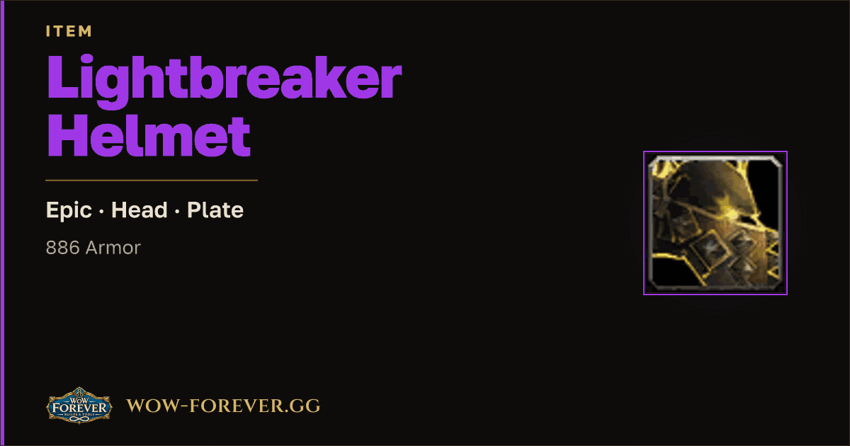 The preview card for Lightbreaker Helmet