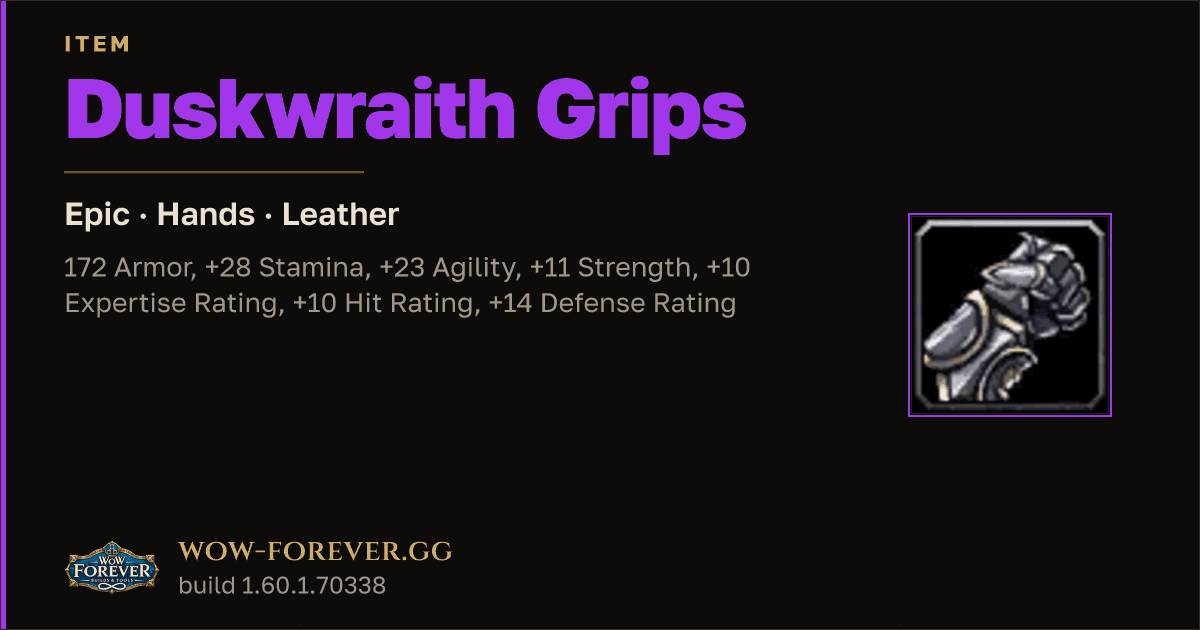 The preview card for Duskwraith Grips