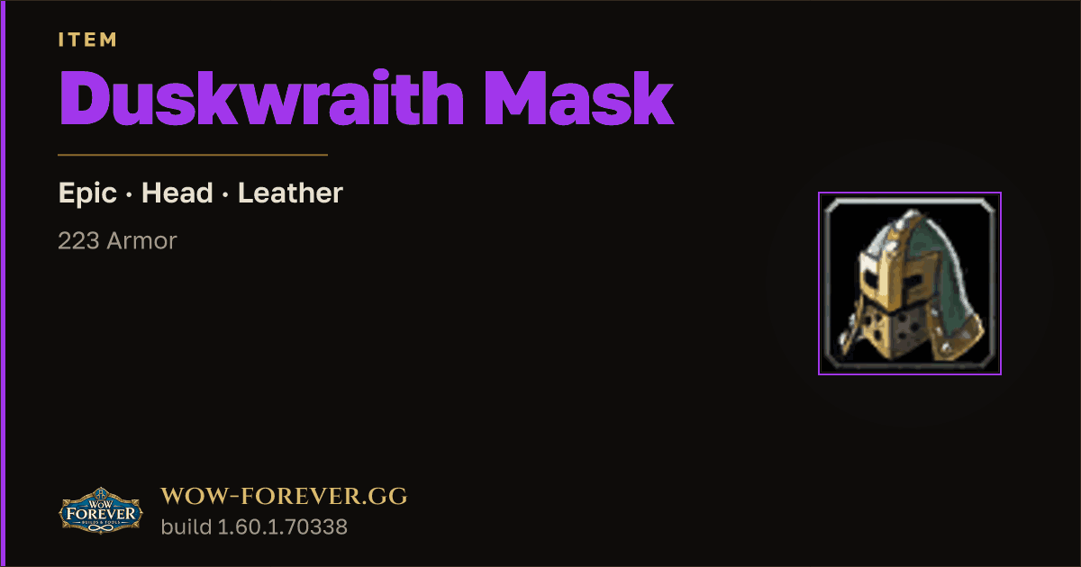 The preview card for Duskwraith Mask