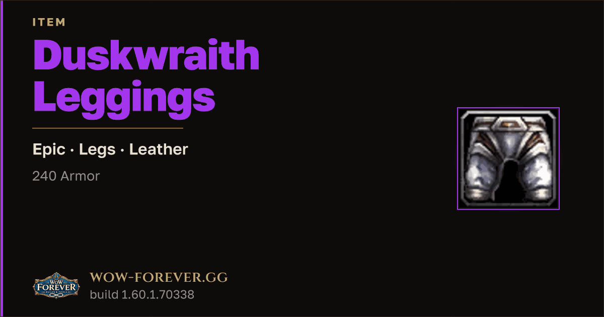 The preview card for Duskwraith Leggings