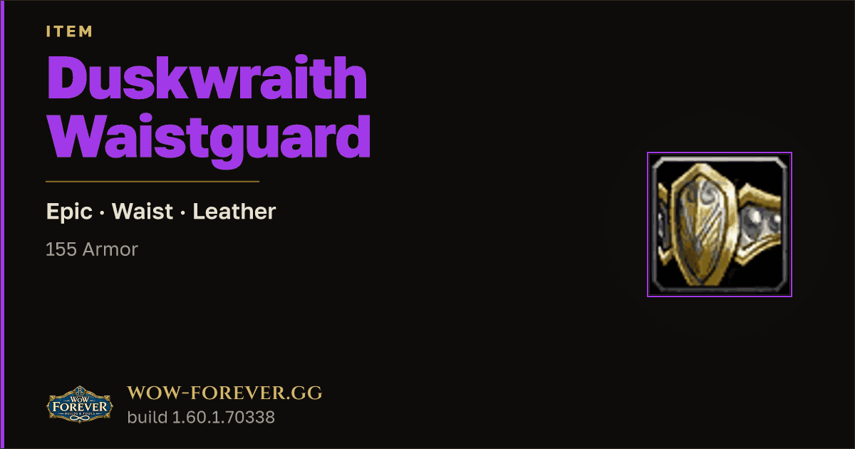 The preview card for Duskwraith Waistguard