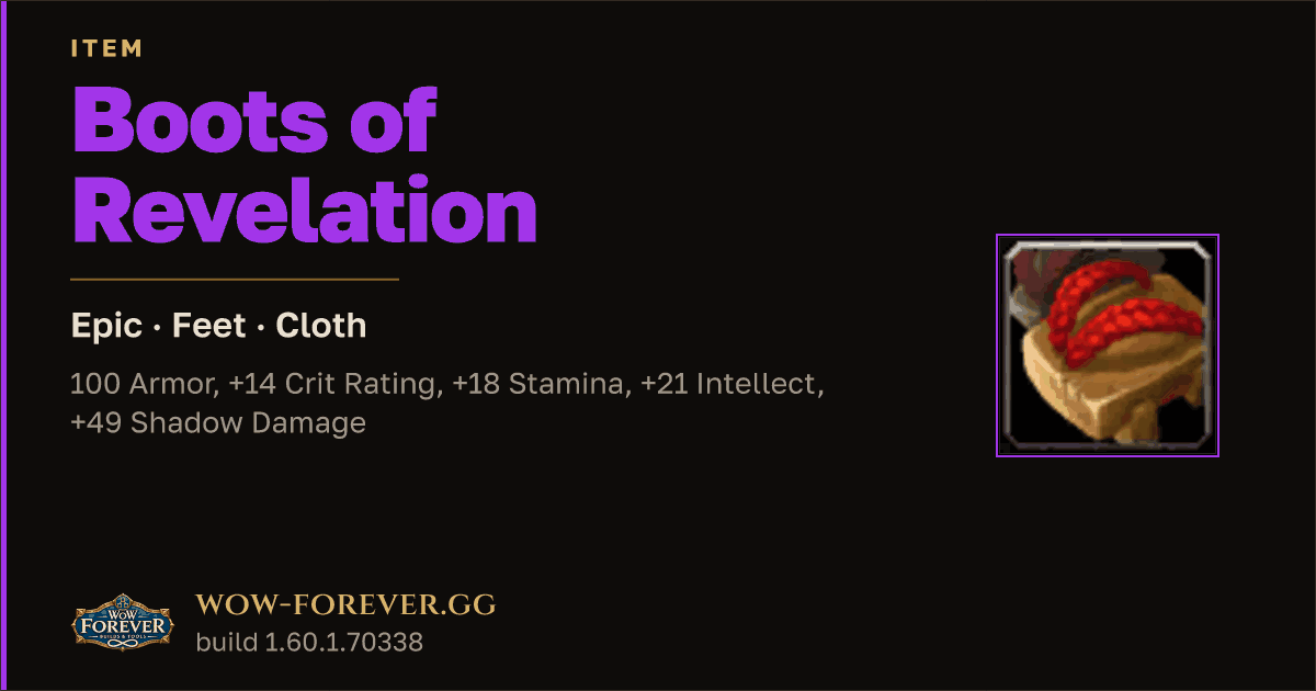 The preview card for Boots of Revelation