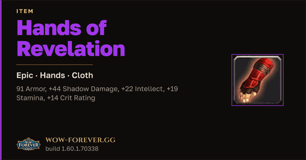 The preview card for Hands of Revelation