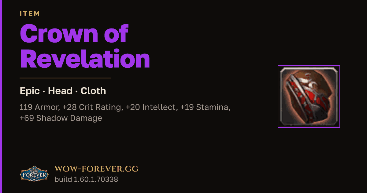 The preview card for Crown of Revelation
