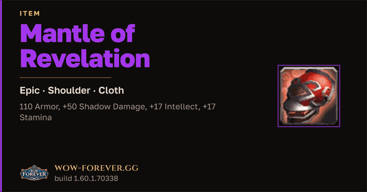 The preview card for Mantle of Revelation