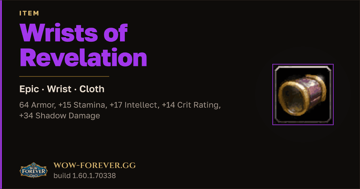 The preview card for Wrists of Revelation
