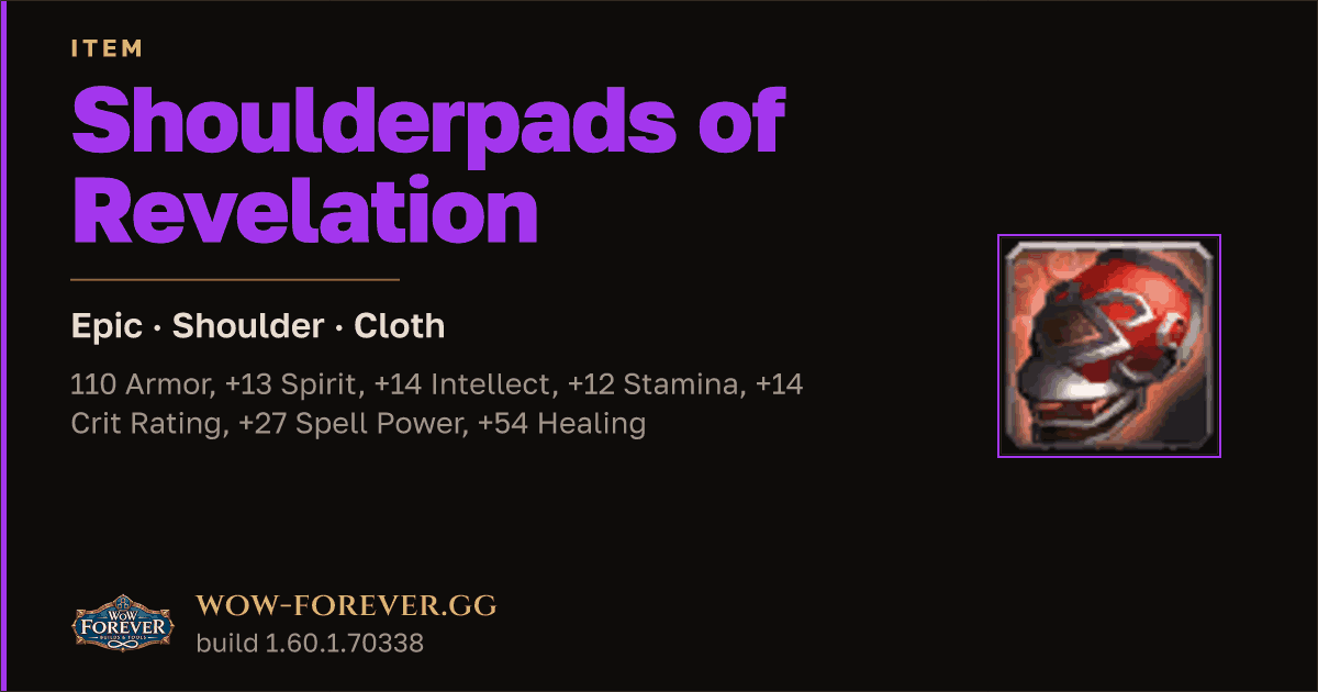 The preview card for Shoulderpads of Revelation