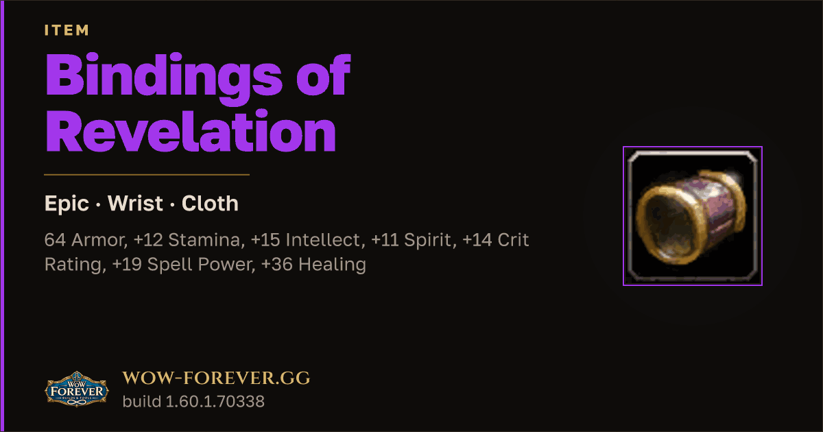 The preview card for Bindings of Revelation