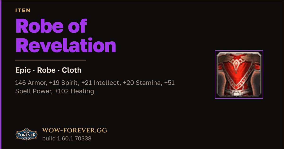 The preview card for Robe of Revelation