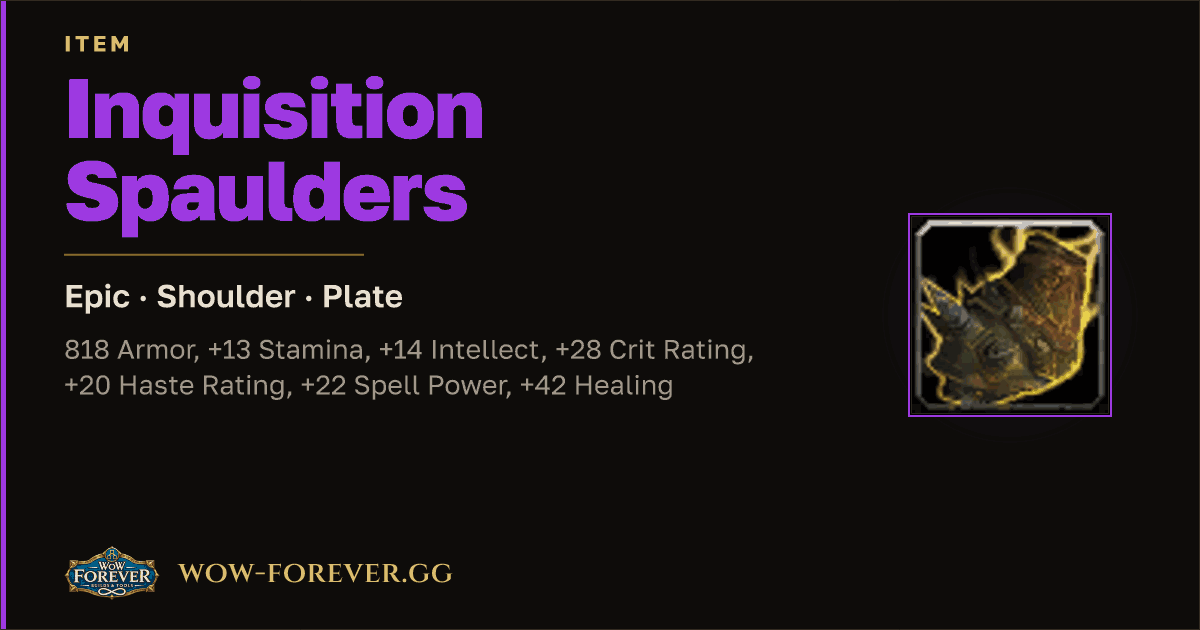The preview card for Inquisition Spaulders