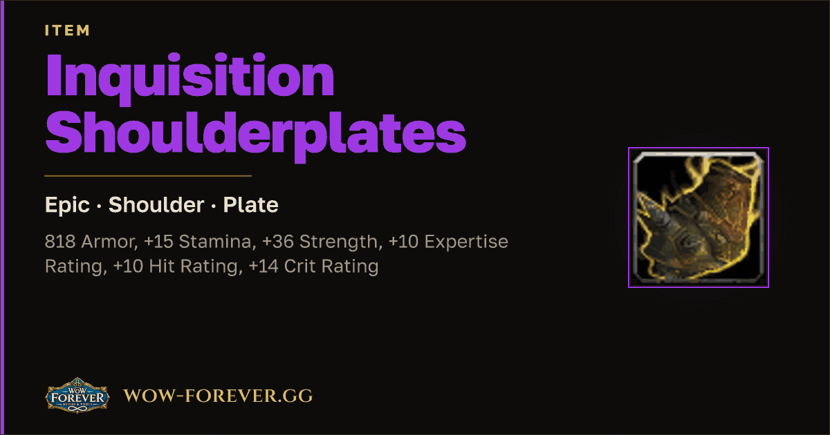 The preview card for Inquisition Shoulderplates