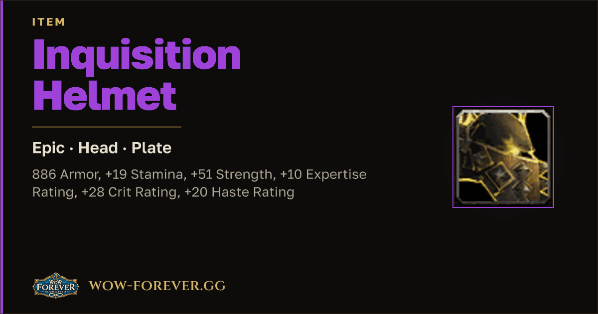 The preview card for Inquisition Helmet