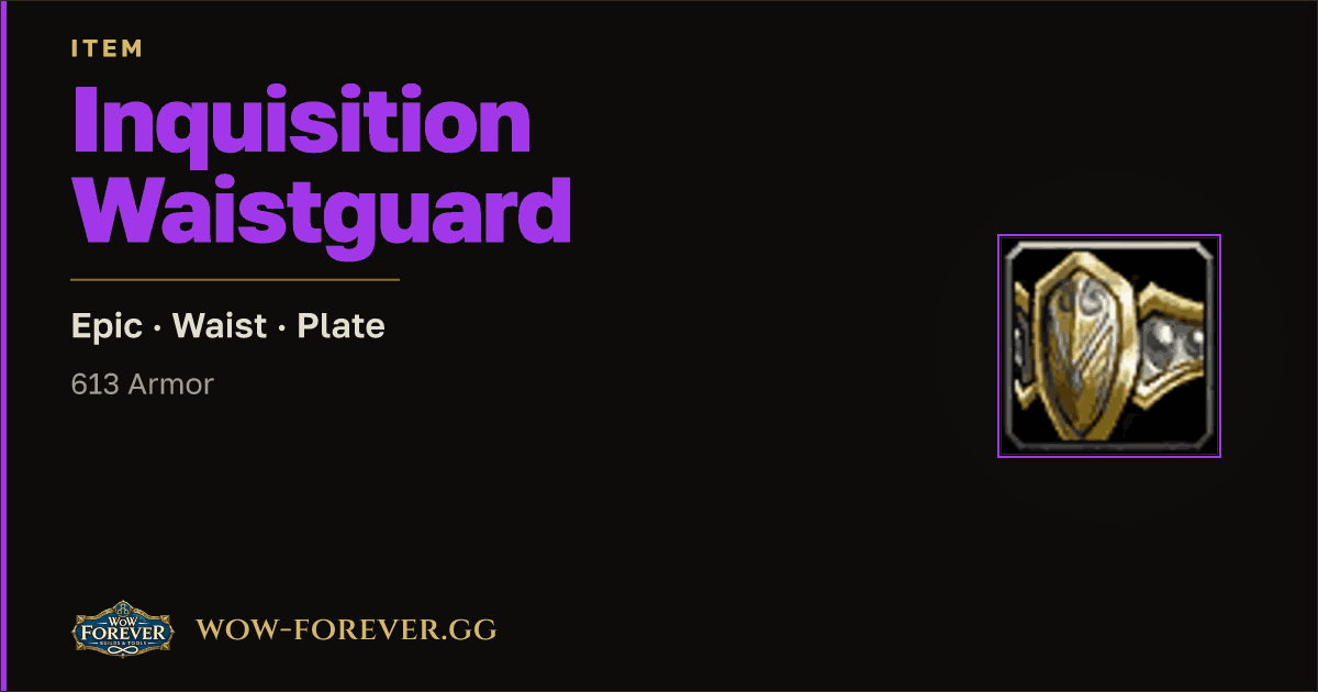 The preview card for Inquisition Waistguard