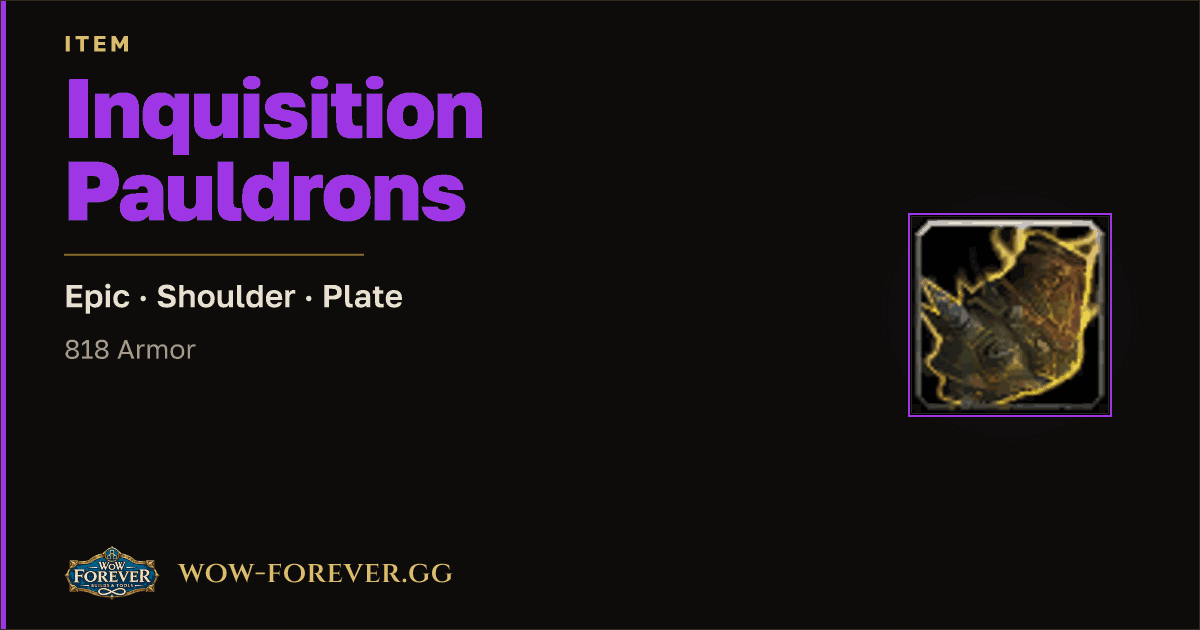 The preview card for Inquisition Pauldrons