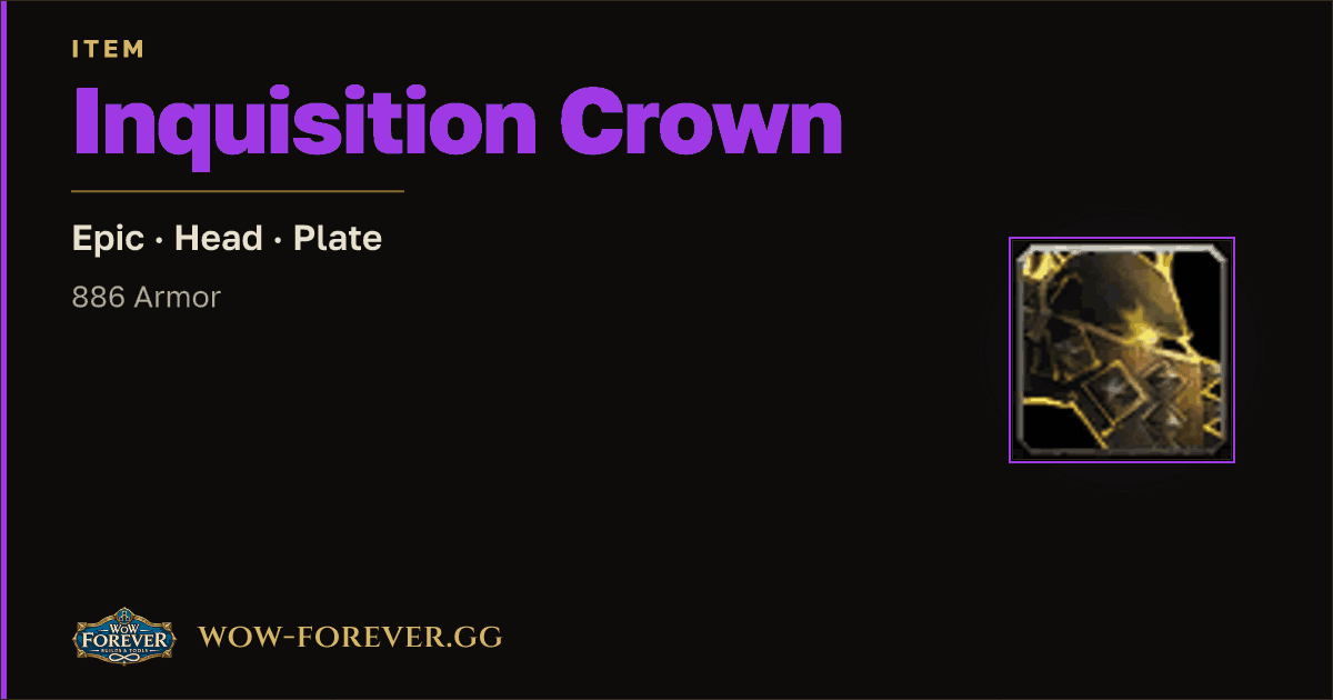 The preview card for Inquisition Crown