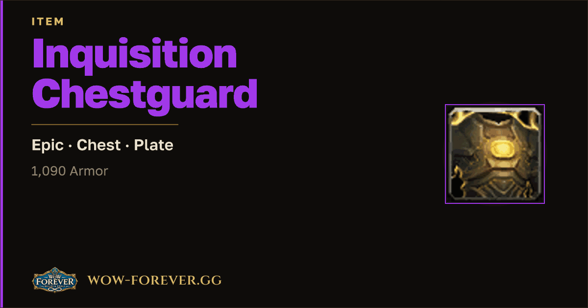 The preview card for Inquisition Chestguard