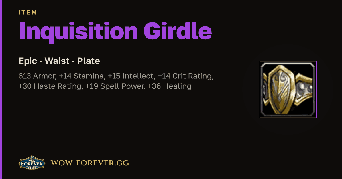 The preview card for Inquisition Girdle
