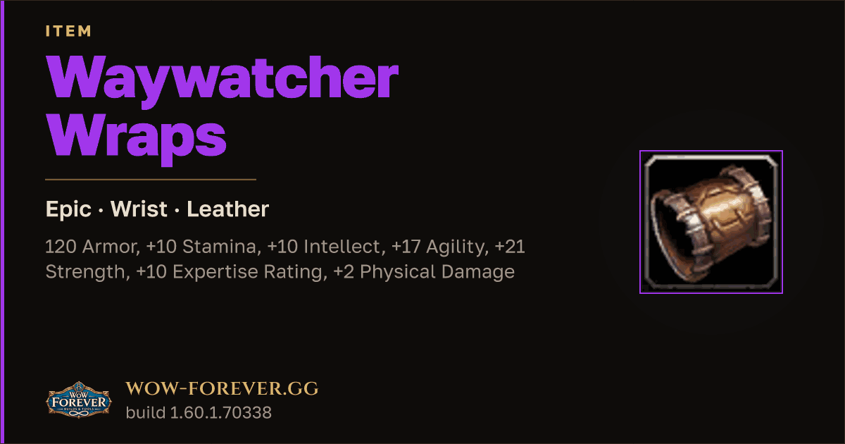 The preview card for Waywatcher Wraps