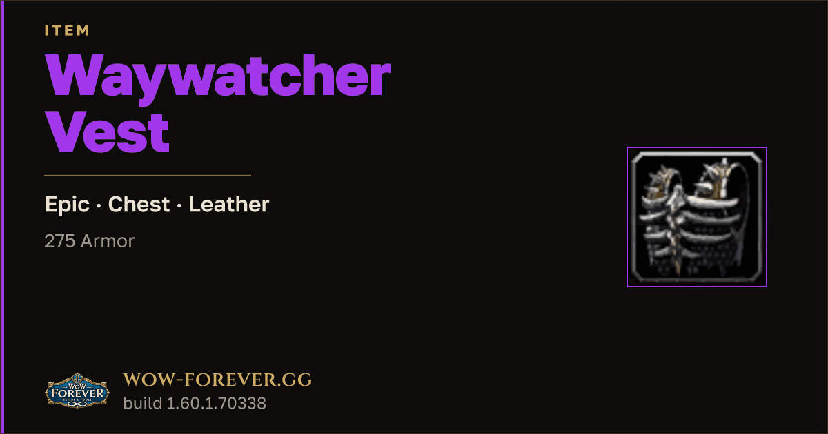 The preview card for Waywatcher Vest