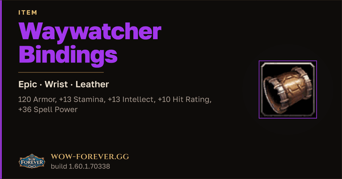 The preview card for Waywatcher Bindings