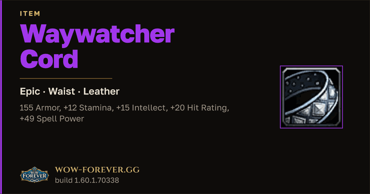 The preview card for Waywatcher Cord