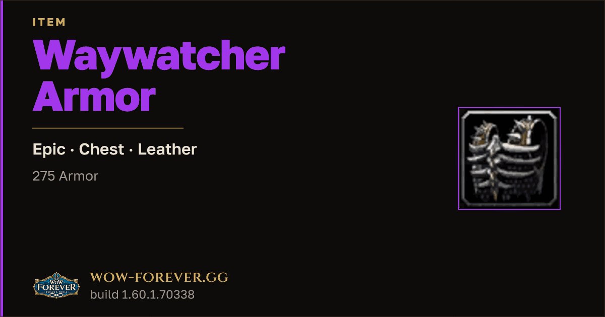 The preview card for Waywatcher Armor