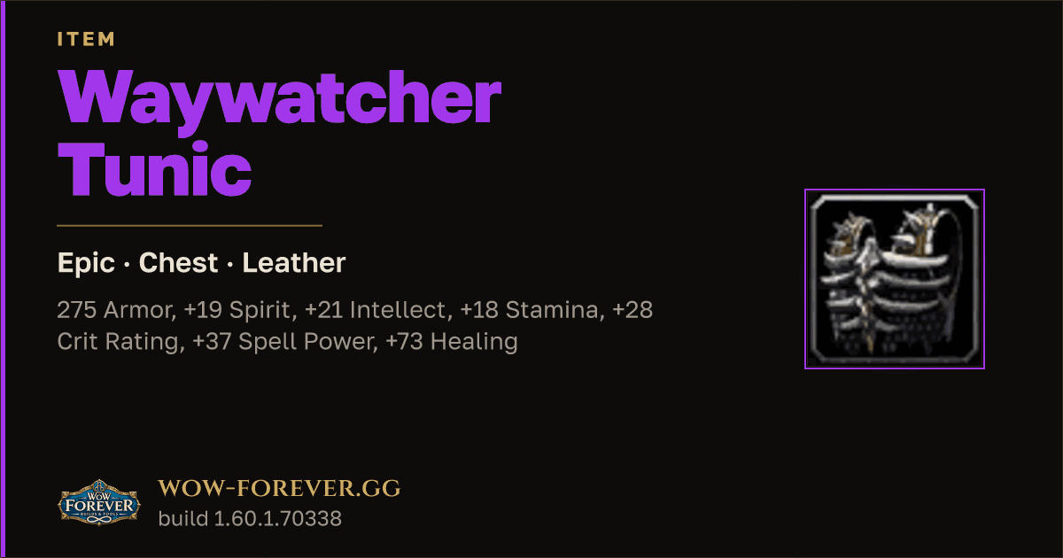 The preview card for Waywatcher Tunic