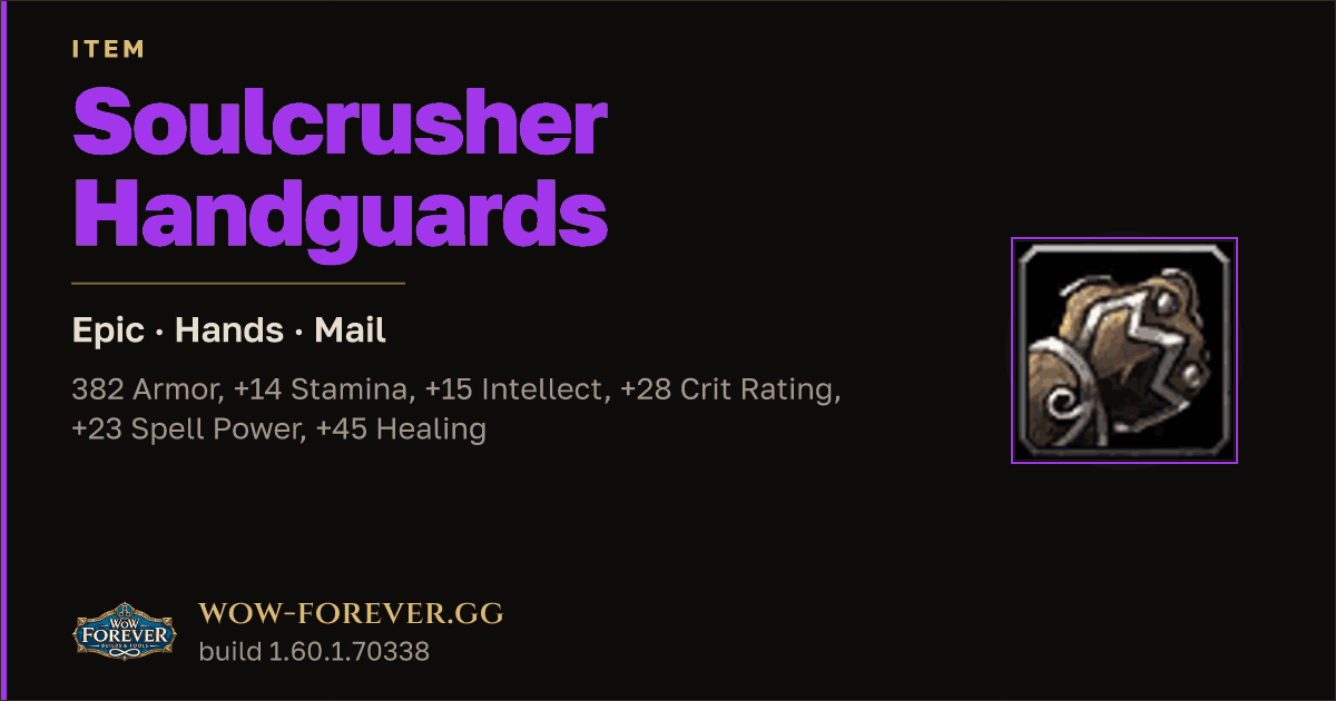The preview card for Soulcrusher Handguards