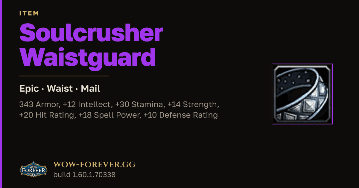 The preview card for Soulcrusher Waistguard